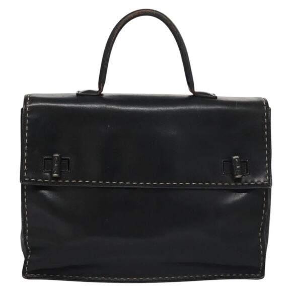 CELINE Hand Bag Leather Black - Picture 2 of 13